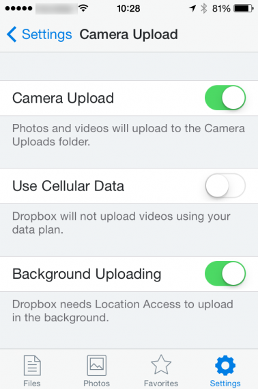 Благодаря функции Camera Upl , Dropbox автоматически загружает фотографии, сделанные с помощью смартфона, в ваш облачный аккаунт